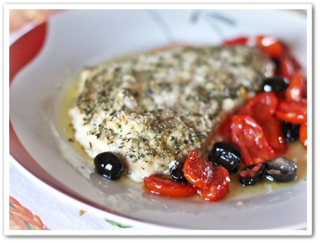 Pesce con pomodorini e olive alla maggiorana