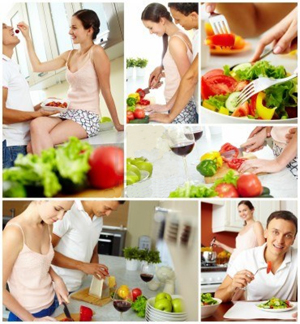 13654047-collage-of-happy-couple-cooking-and-eati1111111111111111111111ng-in-the-kitchen